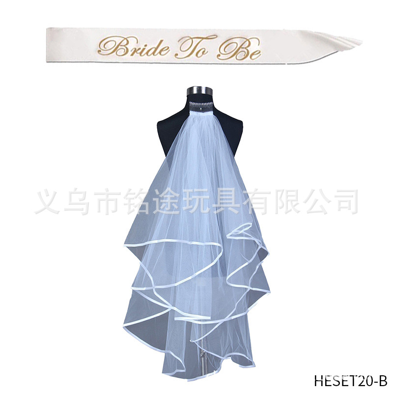 Bachelor Party novia de oro rosa para ser correa de hombro banda ceremonial nupcial de dos piezas corona diadema