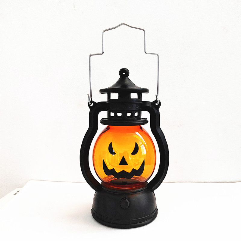 クロスボーダークリエイティブハロウィン子供用ポータブルカボチャランプポータブルオイルランプスカルヘッド装飾ポニーランプ雰囲気小道具|undefined
