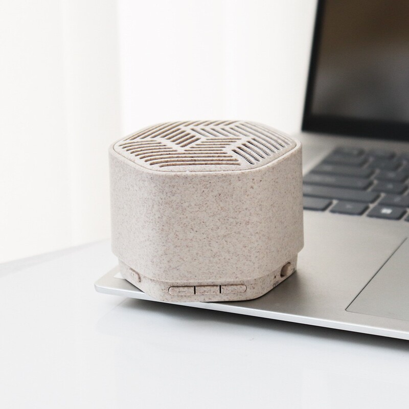 国境を越えた人気の Bluetooth スピーカー竹と木材環境に優しい小麦わら生地ミニポータブルワイヤレス小型スピーカーサブウーファー|undefined