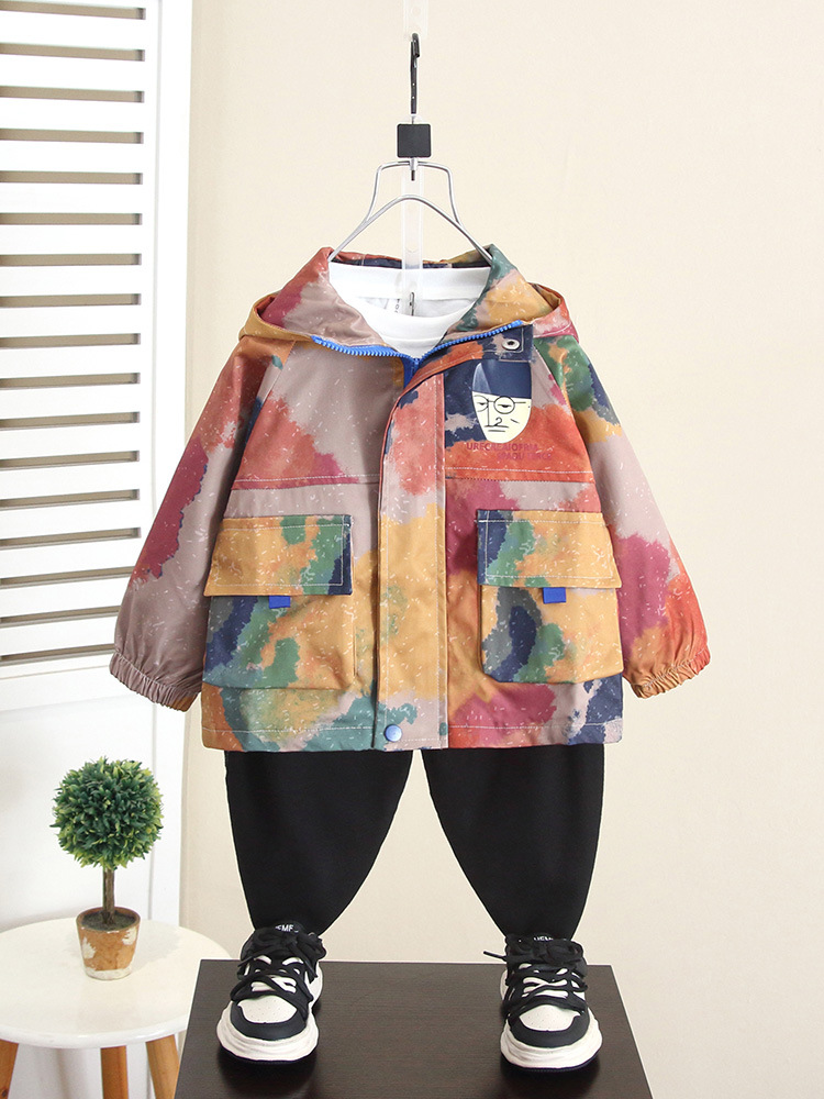 6375 Chaqueta coreana de primavera y otoño para niños 2025 nueva chaqueta de otoño para bebés chaqueta de estilo coreano para niños