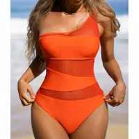 bikini2023 купальник-бикини женский сексуальный сетчатый купальник на одно плечо тонкий купальник женский