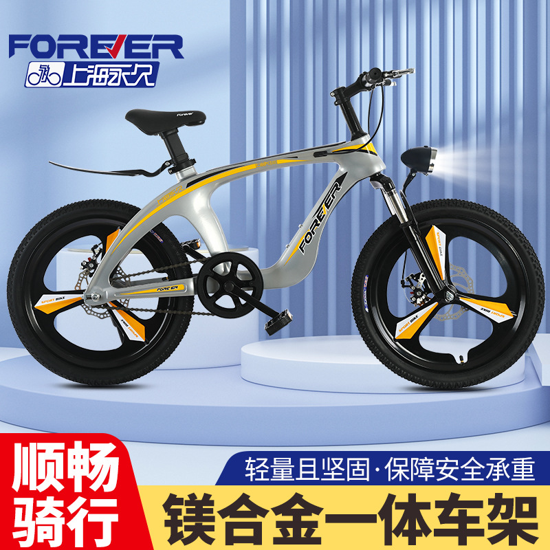 Forever Brand Magnesium Alloy Mountain Bike, No Installation Required, 20inch 22inch Speed Disc Brake, Children's Student Bicycle