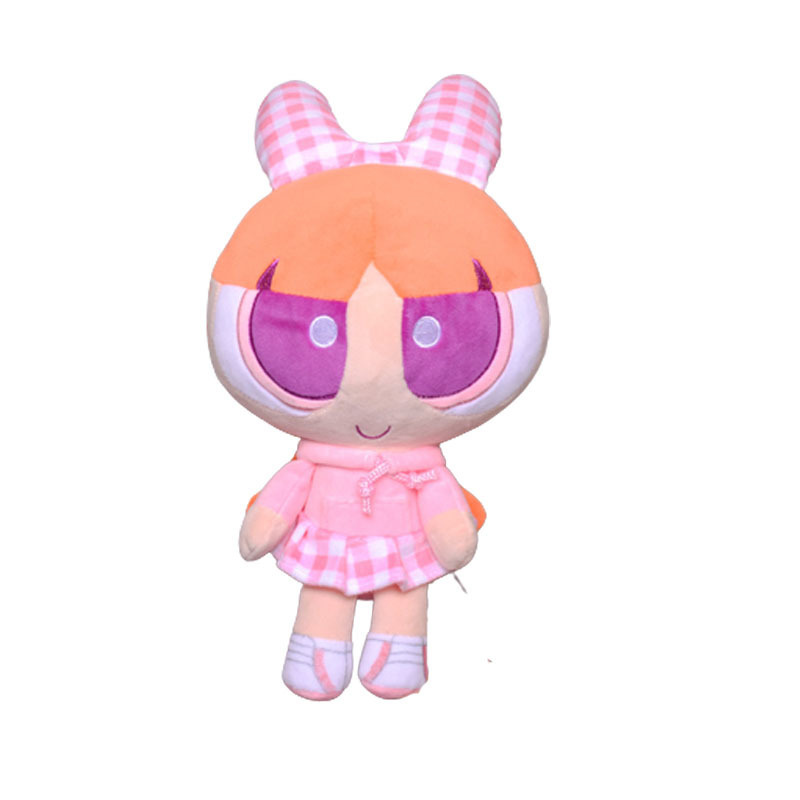 Dibujos Animados lindo apsara mujer policía serie creativa nueva camisa a cuadros apsara pretty girl muñeca de la felpa regalo los niños