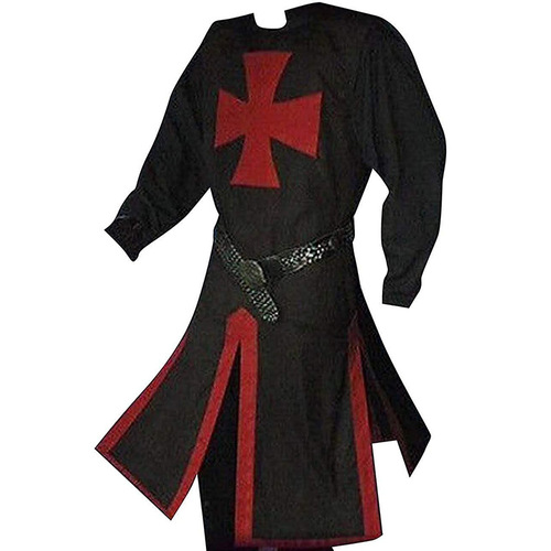 Men's Medieval Crusader Costumes Knight Jacket Cloak Renaissance Warrior Cosplay