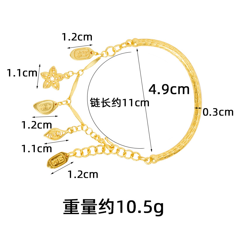 Nueva pulsera de oro de esmalte chino antiguo Fasha retro pulsera de lujo ligera de lujo de alta calidad no se desvanecerá joyas