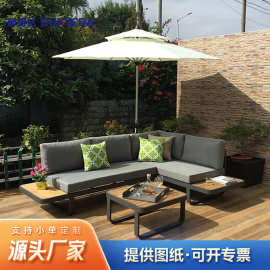 源头工厂户外柚木沙发酒店民宿家具露台室外茶几组合实木沙发