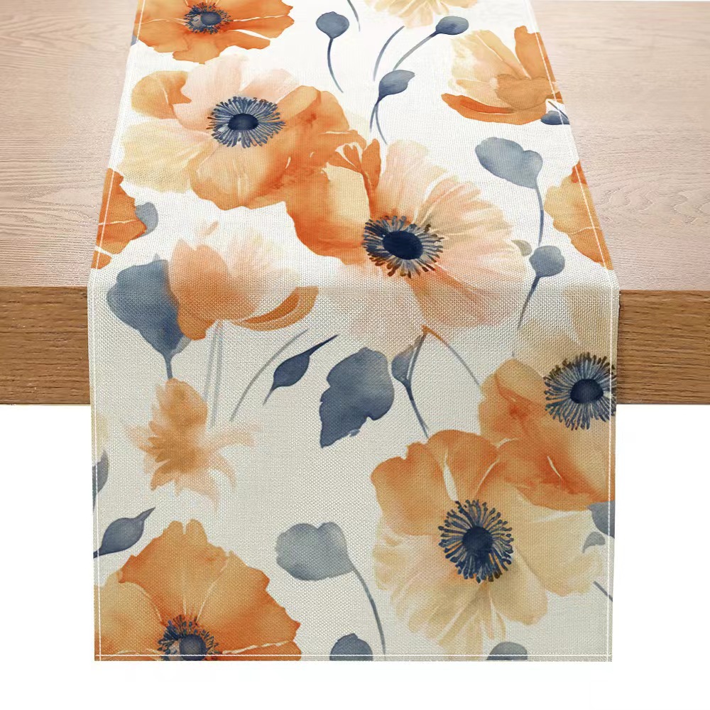 Lino americano impreso camino de mesa planta flor Amazon decoración del hogar paño de mesa pasillo gabinete mesa de café mantel