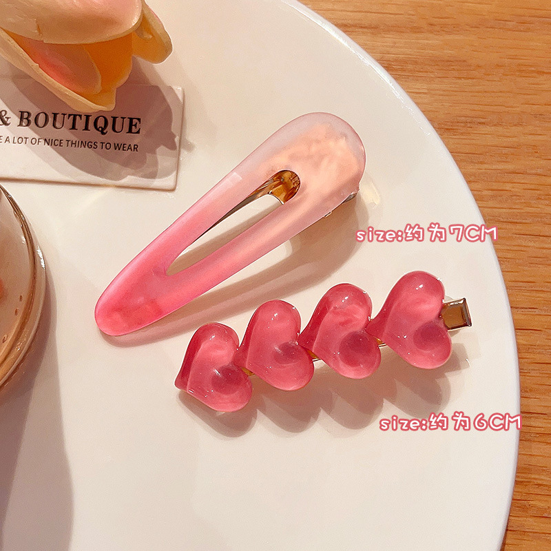 Pinza para el cabello de dopamina sin costuras de color caramelo clip lateral femenino flequillo clip para el cabello roto tocado clip de pico de pato y2k horquilla de una palabra