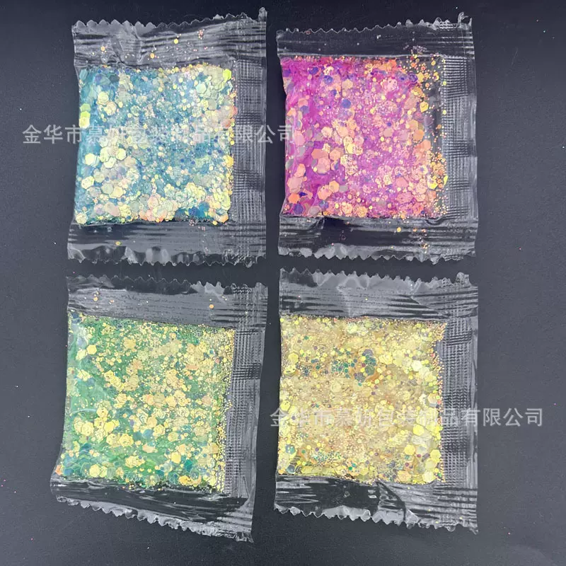 爆闪混合六角片袋装大小混合亮片珠光闪片金葱片diy美甲饰品配件
