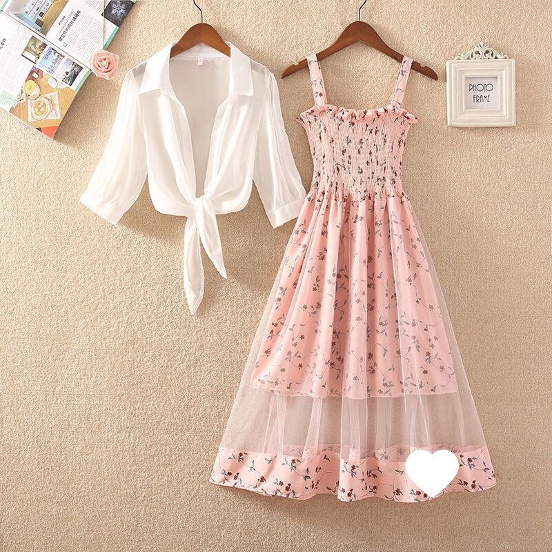 Fairy-Like Ultra-Ethereal Mesh High-Waisted Puffy Dress A-Line Waist-Cinching Girl's Forest-Style Long Dress Ankle-Length Fairy Dress