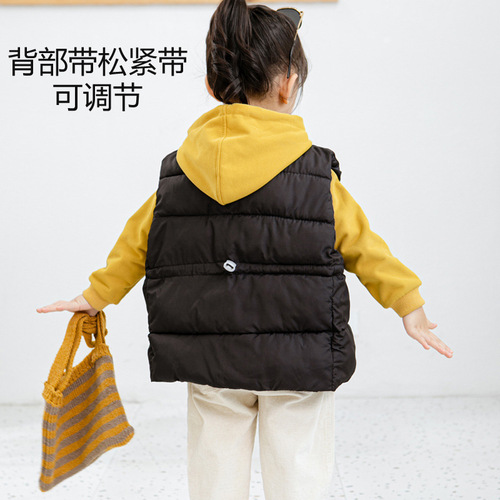 Children's winter down and cotton vest, backless, unisex, for babies, warm, thickened outerwear, jaco, children's clothing