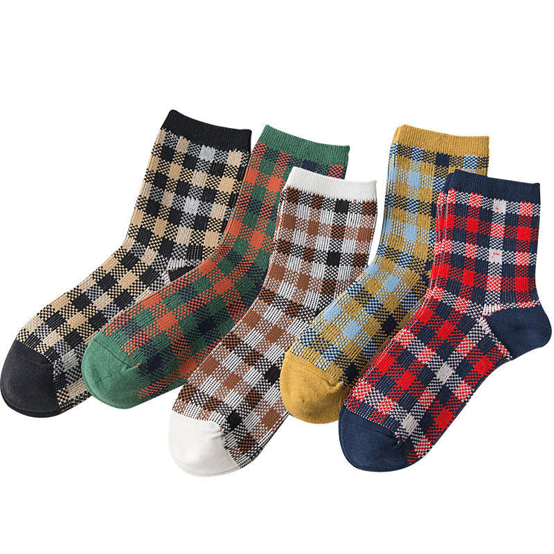 British European-Style Color-Blocked Warm Merino Wool Thick Socks for Men and Women in Winter