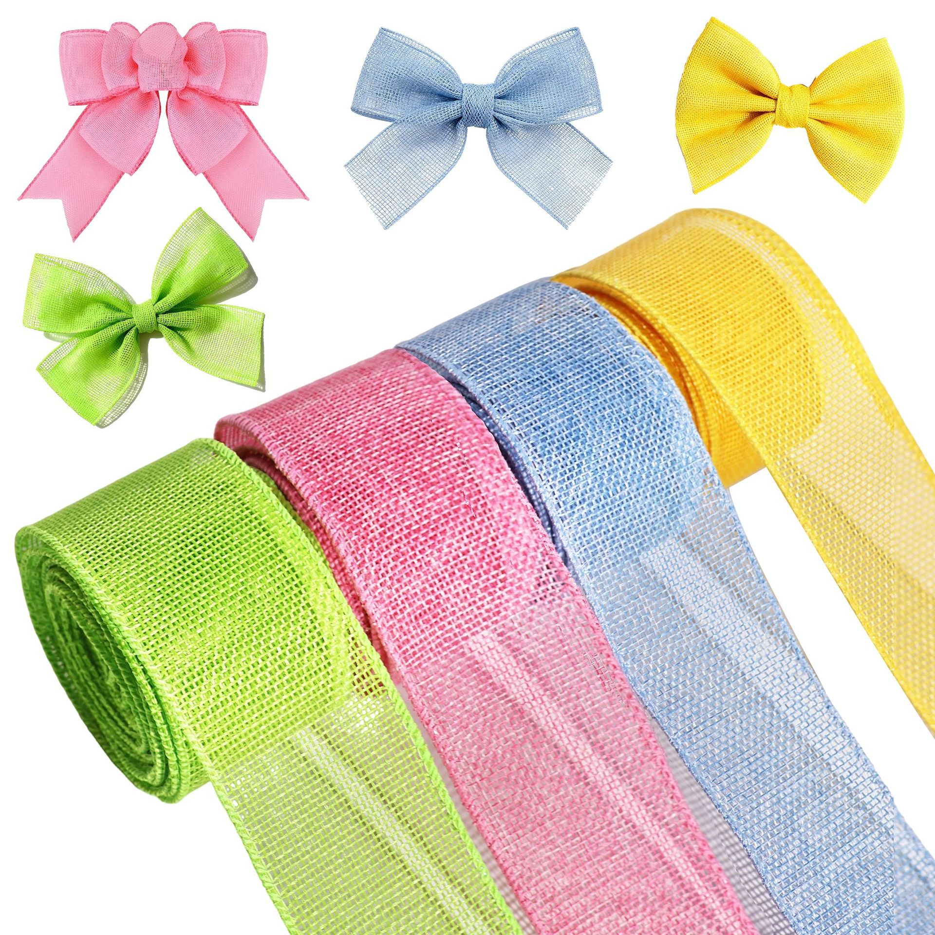 Spring Easter Pure Color Imitation Linen Ribbon Holiday DIY Bow Decoration Gift Box Packaging Ribbon
