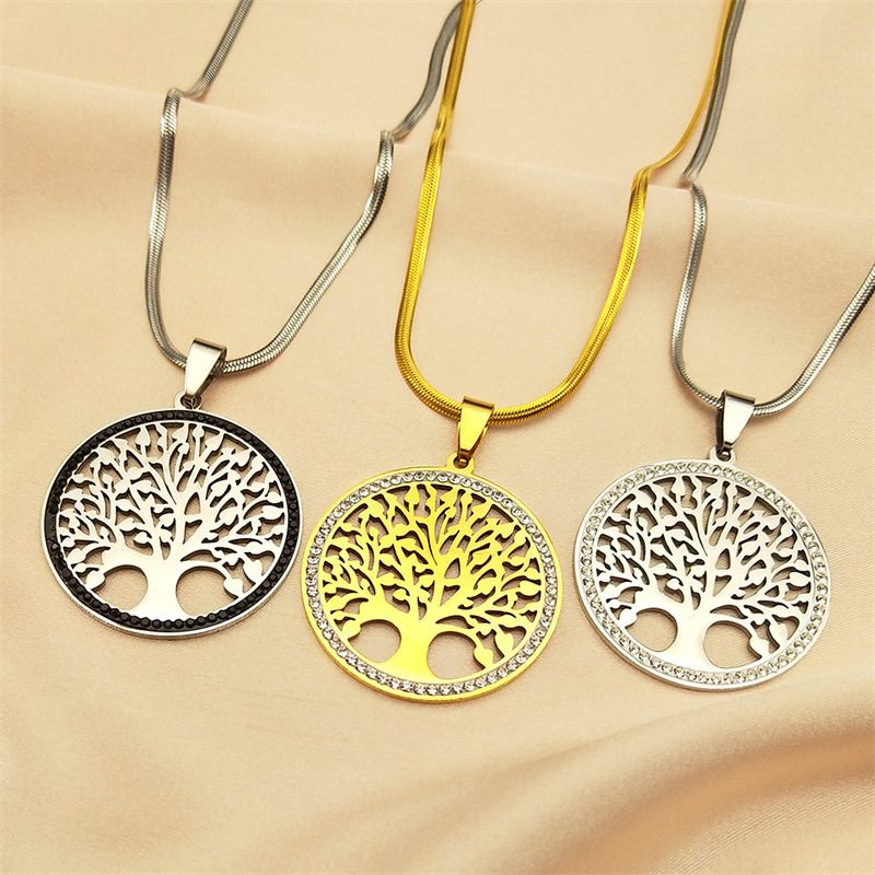 Pendentif dauphin conque serpent en titane français, noix de coco, arbre de vie, accessoires de bijoux DIY, pendentif rose en acier inoxydable_voghion.com