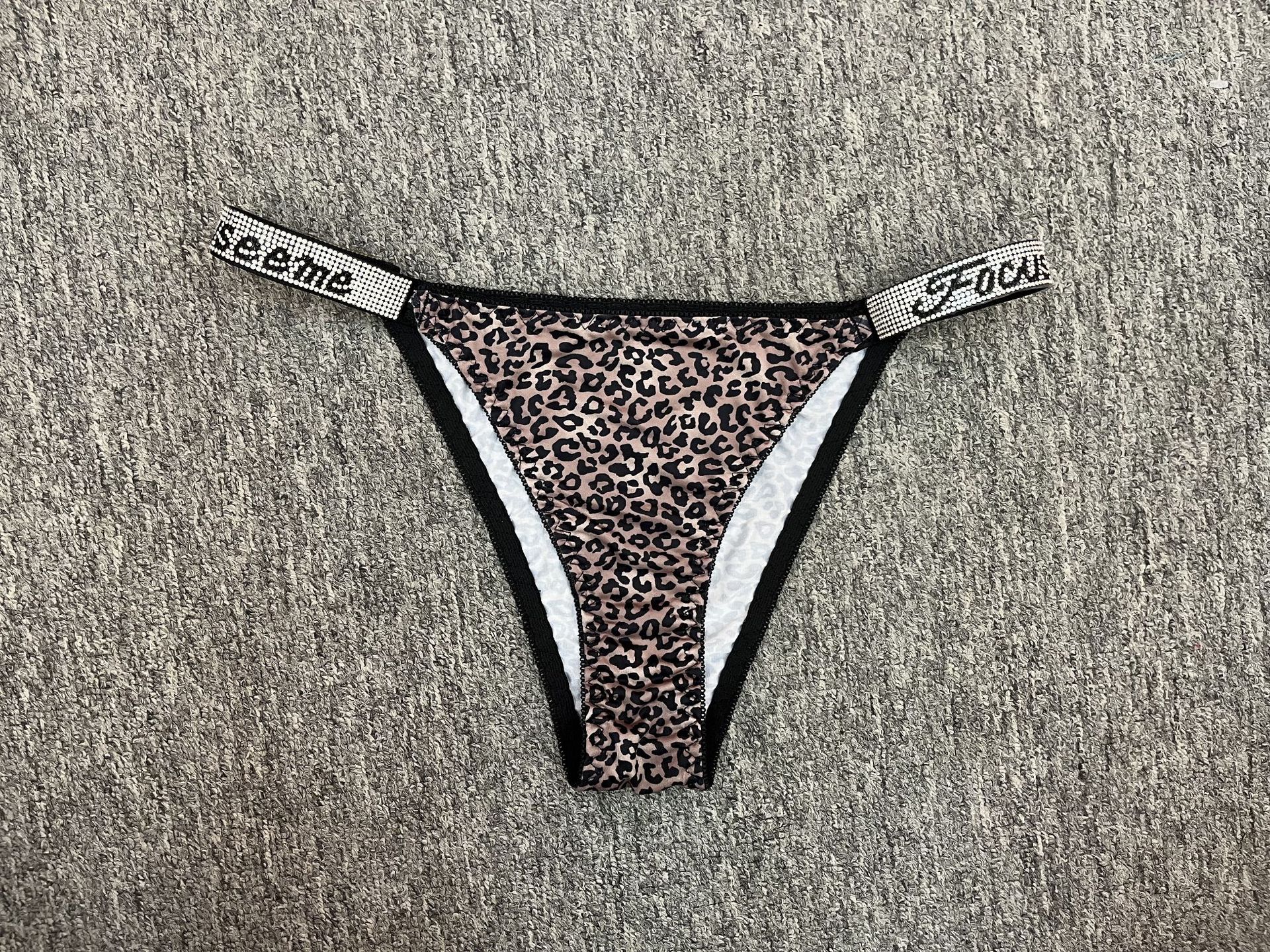 Ropa interior antibacteriana rusa con diamantes de imitación, bragas de talla grande, tanga sexy de cintura baja que levanta la cadera, antibacteriana y transpirable