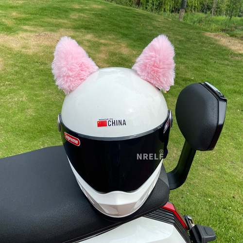 Fashion helmet decoration cute female rider motorcycle motorcycle electric car hat plush cartoon ears detachable