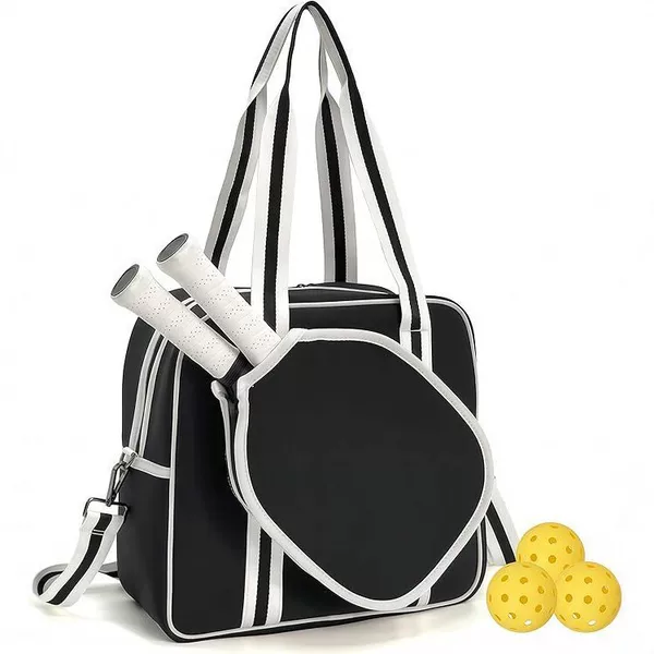 Amazon's new portable tennis bag features an adjustable crossbody strap, a lightweight pickleball bag with a paddle pocket