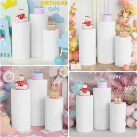 跨境专供圆柱套圆筒道具装饰圆柱布套婚庆派对装饰底座套弹力布套