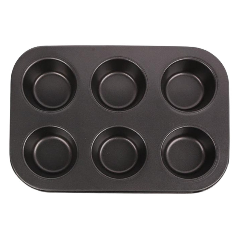 Molde para magdalenas/cupcakes redondo, 6 o 12 cavidades, acero al carbono antiadherente, para hornear DIY