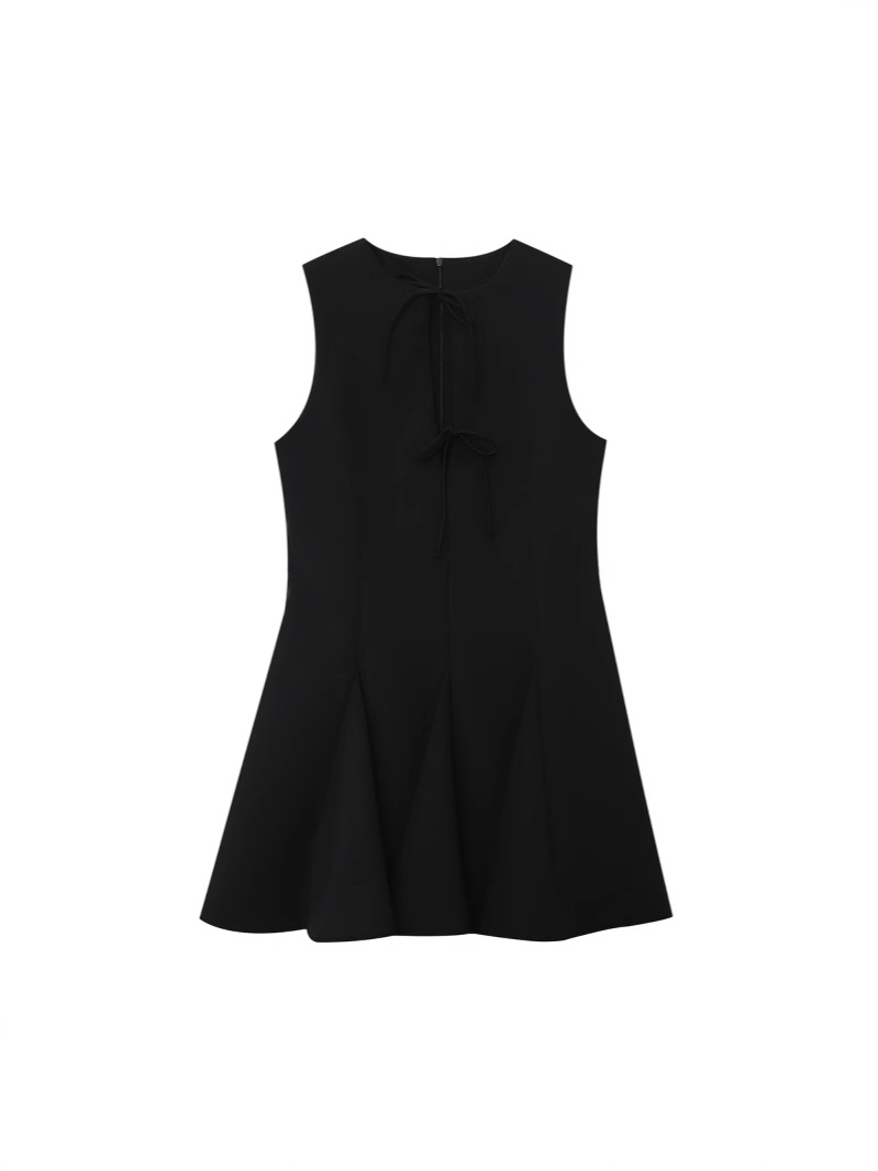 Cross-border Women's 2025 Spring and Summer New European and American Fashion Slim-fit Bow Sleeveless dress Women