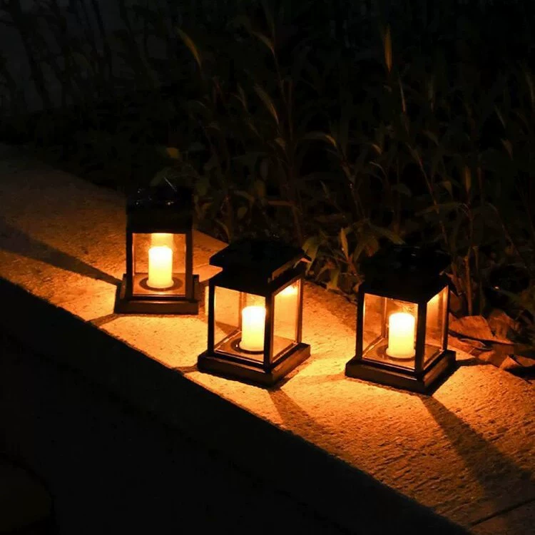 LED candle solar-powered, retro decorations for gazebo, small handheld night light
