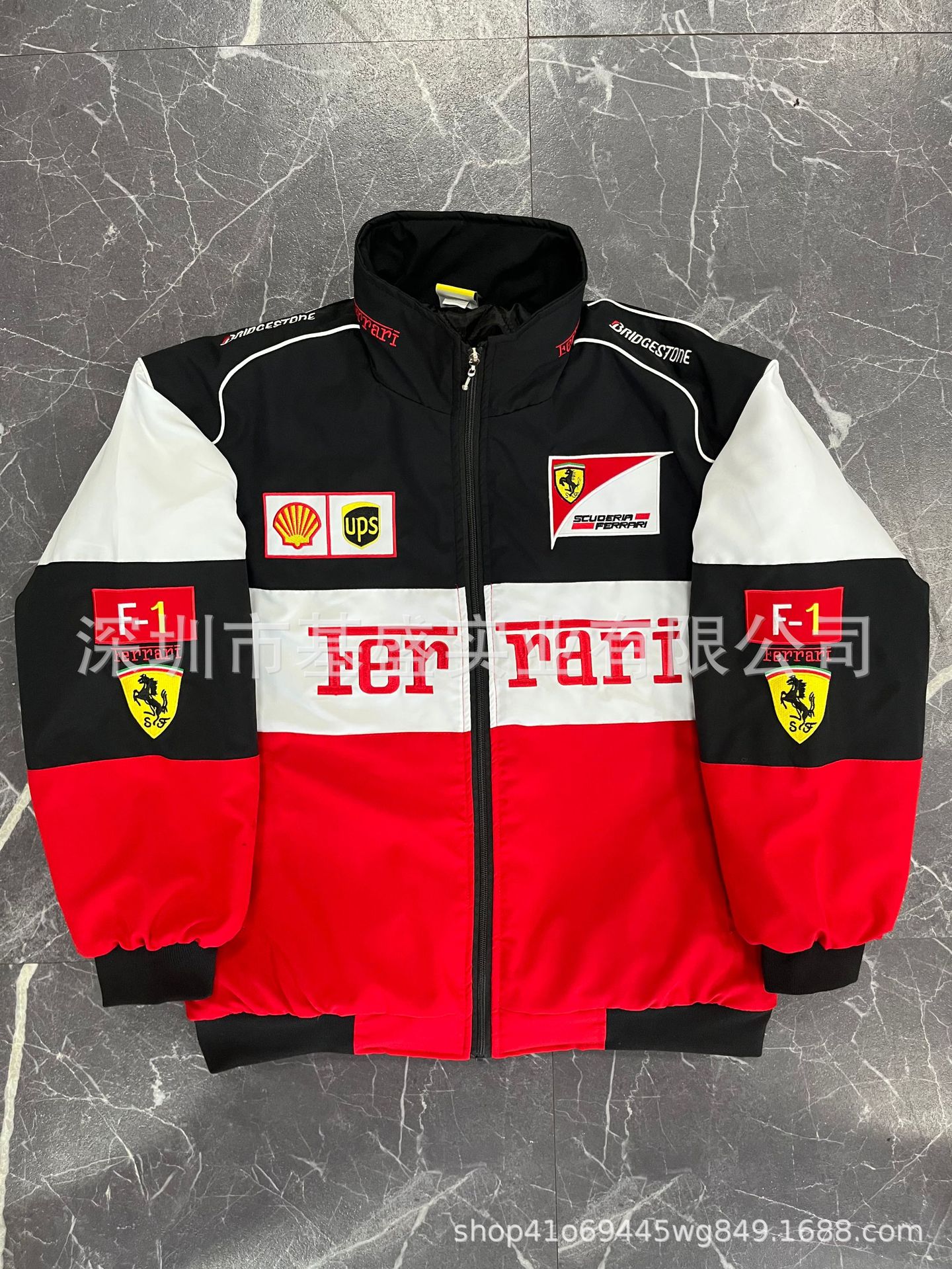 F1レーシングスーツ全種類刺繍入りレーシングスーツ、カレッジスタイル、レトロスタイル、バイクウェア、ライディングウェア、コットンジャケット、カスタムメイド