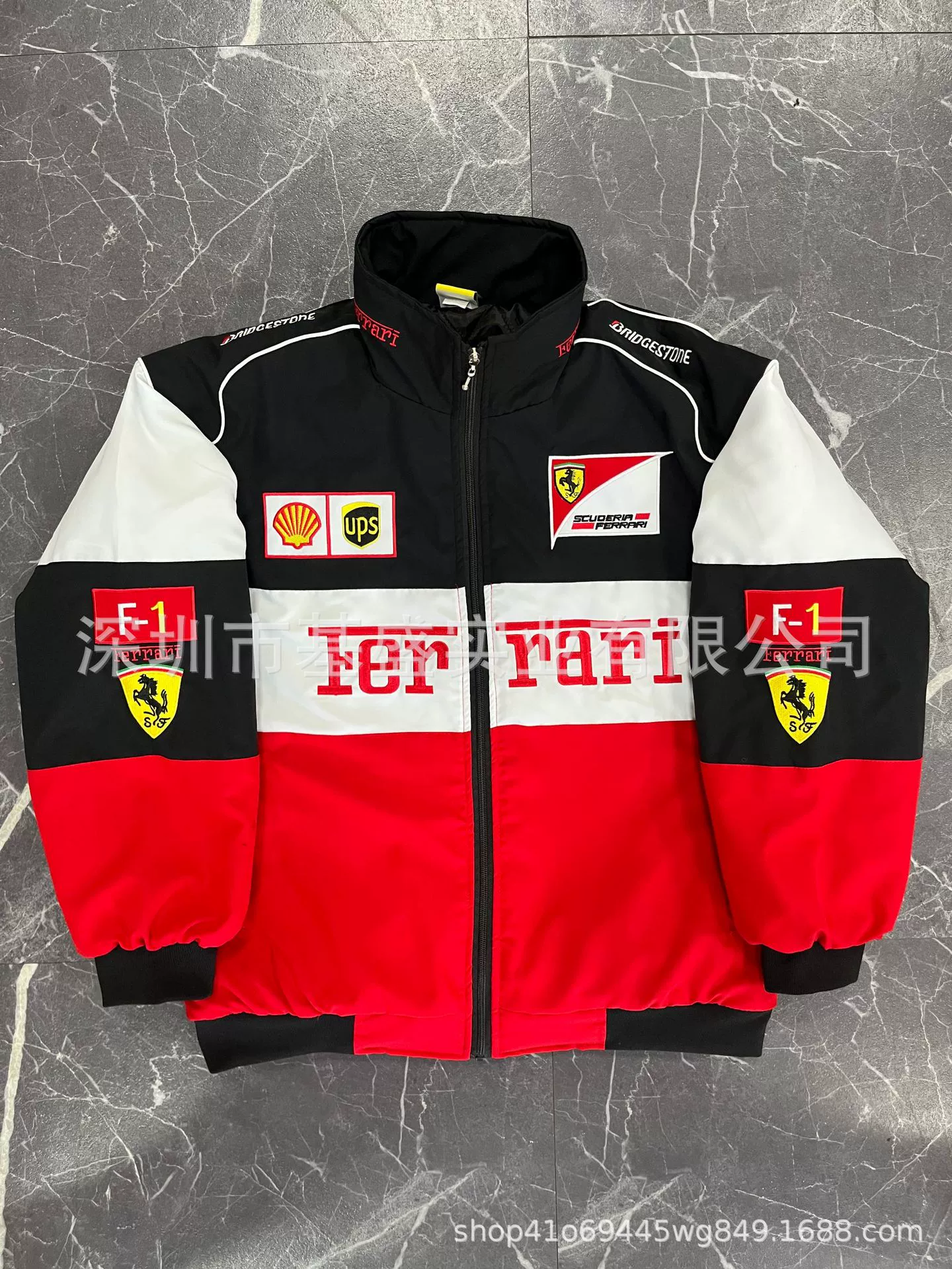 Racing Winter Down Jacket, Custom Embroidered Jacket, Insulated Jersey, Multiple Sizes
