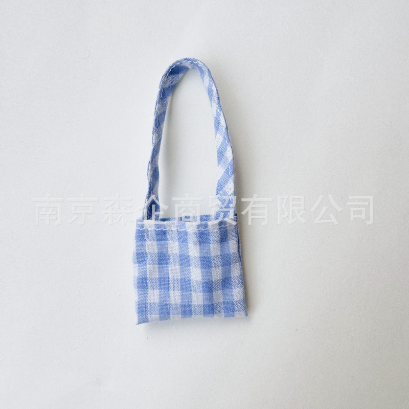 XB001 블루 체크무늬 스몰백