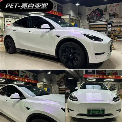 film, car body film with nationwide: Auto Color Change Film - pet-pearl-white-turns-purple-sedanssmall-to-medium-sized-suvs-installation-included-nationwide