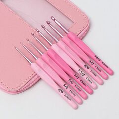 软柄钩针勾针工具套装手工diy编织包包毛衣毛线针防滑材料包