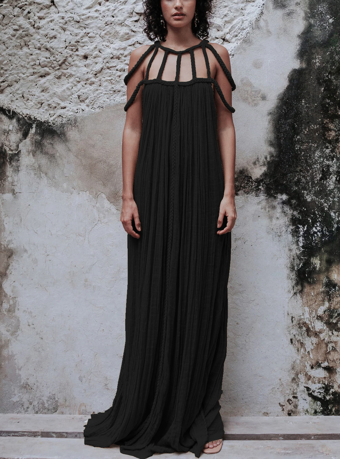 Round Neck Neckline Wholesale Women's Sexy Solid Color Holiday Banquet Bar Round Neck Sleeveless Party Dress