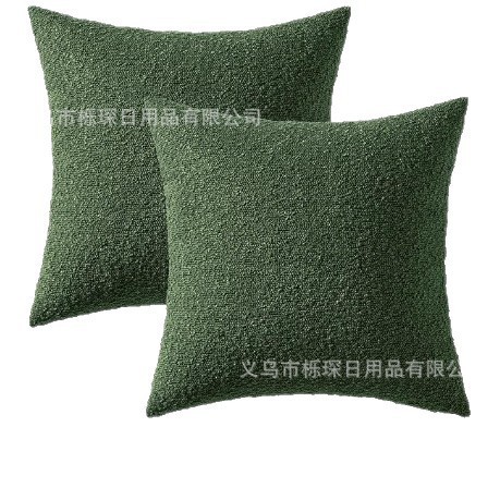 跨境专供抱枕套现代简约加厚羊羔毛泰迪麻颗粒纯色靠垫厂家批发|undefined