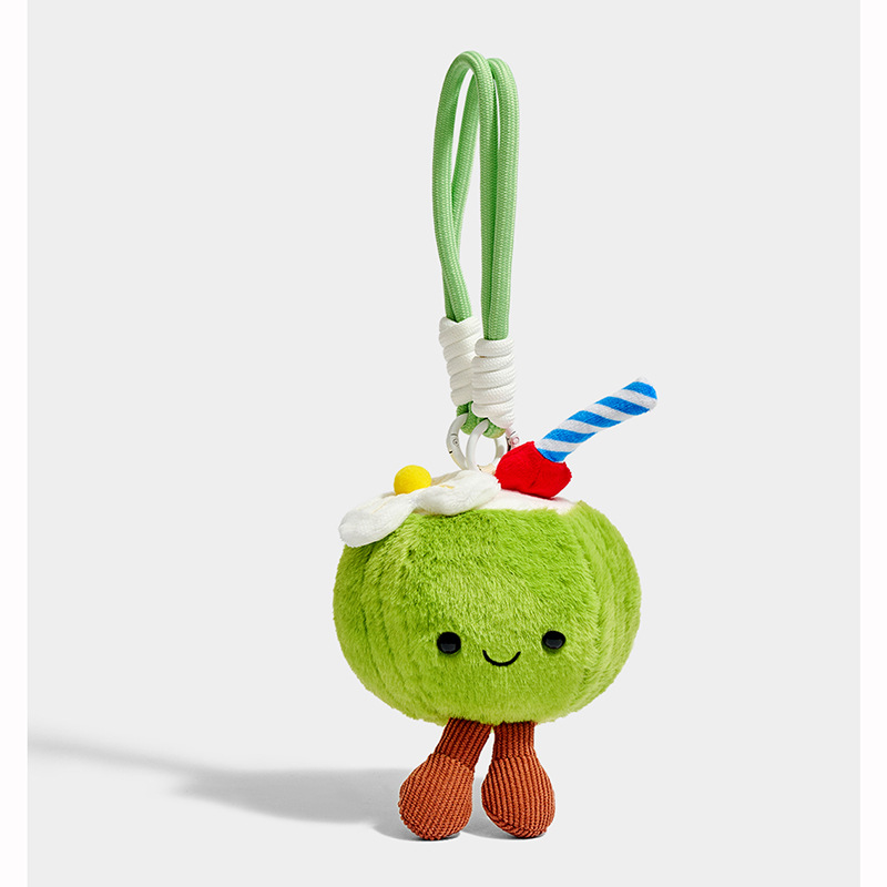 Divertido lindos coco peluche muñeca bolsas de llaves colgante muñeca colgante bolsas de regalo creativas colgante muñeca