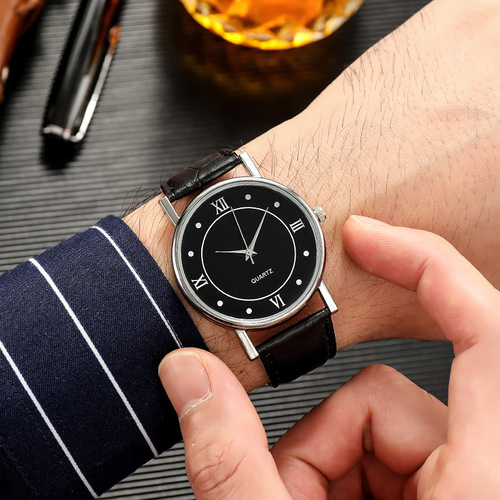 Cross-border Wish New Men's Casual Business Quartz Thin Strap Gift Watches Wholesale Dropshipping