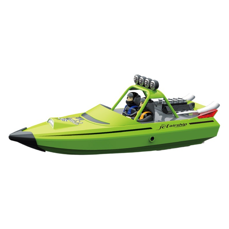 Cross-border 2.4G wireless remote control boat electric turbo jet high-speed speedboat boy racing water toy boat model