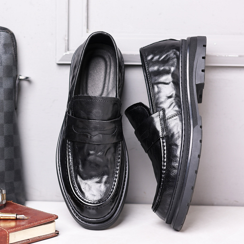 Primavera primera capa de piel de oveja de los hombres de negocios casual zapatos de cuero grande del dedo del pie ropa formal de cuero genuino estilo británico zapatos de los hombres zapatos individuales suaves