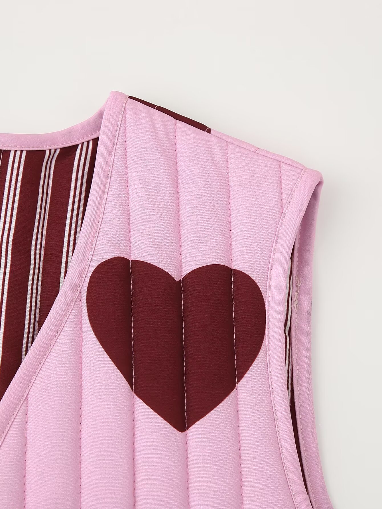 Gilet en coton à bretelles Love pour femme, nouvelle mode de rue automne/hiver 2024_voghion.com