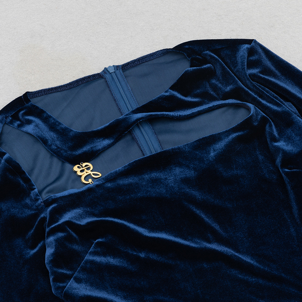 Minimalist Hollow Out Cutout Slim Fit Long Sleeve Split Dress Party Dress