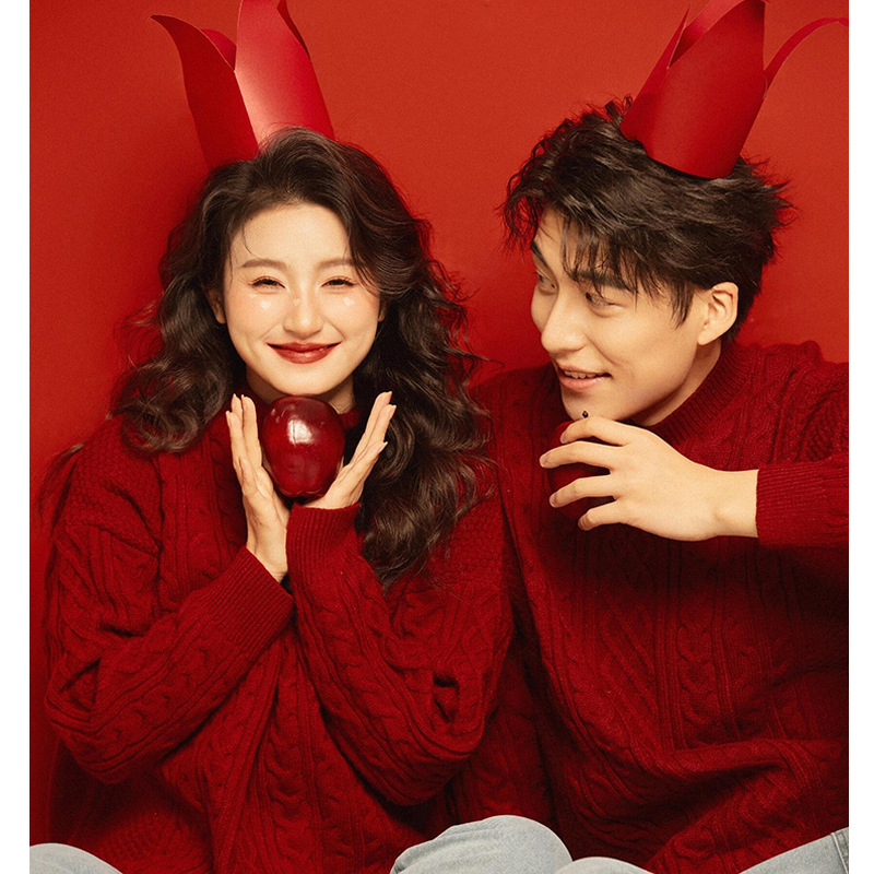 Burgundy couple clothing