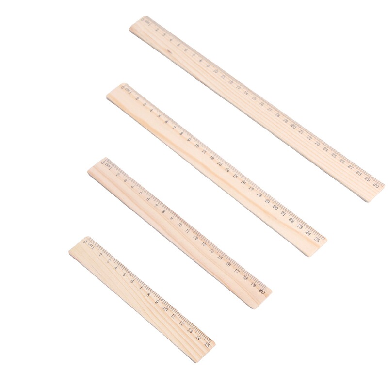 木尺卸売りは木質直尺15/20/25/30cm片面ダブルスケール定規学生が文房具を勉強している|undefined