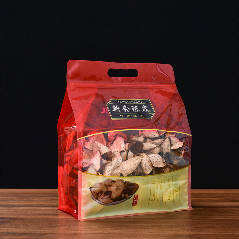 陳皮包裝袋子 250克八邊封新會特產3D塑膠密封防潮拉鏈自封立透明