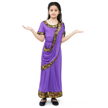 迷人的印度女孩装扮连衣裙儿童公主化妆舞会舞台表演游戏扮演服装