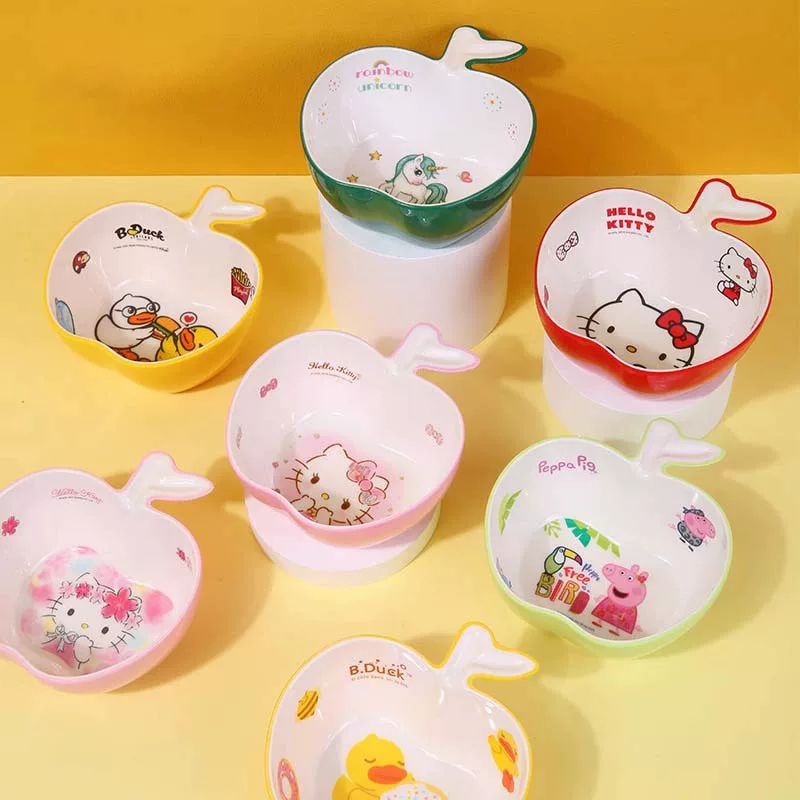 Детская мультяшная миска, ёмкость 400 мл, детские рисунки (Hello Kitty, B.Duck, Unicorn)