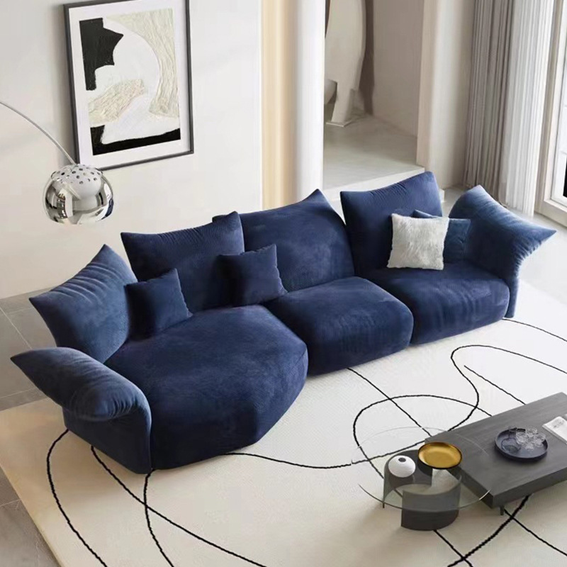 Petal Fabric Sofa, Italian Designer Model Room, Irregular Minimalist Villa, Light Luxury High-End Corner Sofa Set