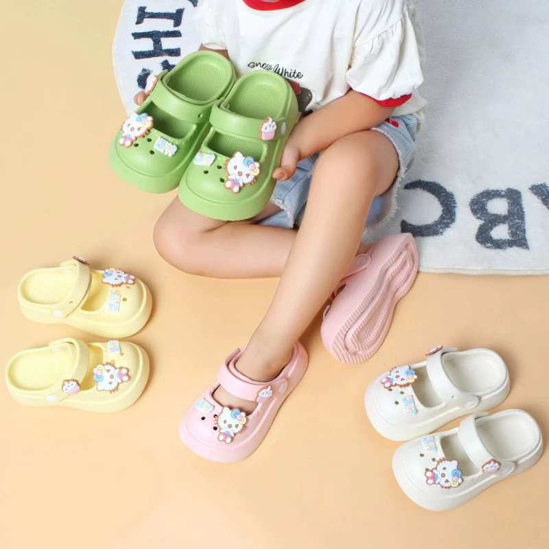 Тапочки для девочек 2023 новые летние детские туфли с мягким дном для средних и больших детей сандалии Мэри Джейн на открытом воздухе маленькая девочка