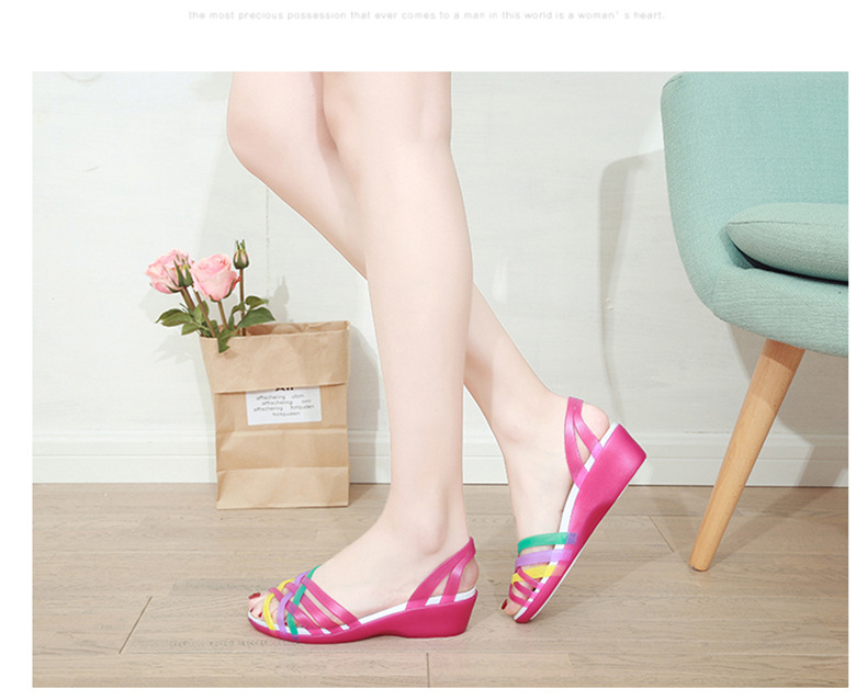 Women's Casual Color Block Open Toe Peep Toe Sandals display picture 5