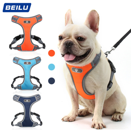 Cross-border pet leash reflective medium and large dog harness vest style dog rope pet harness wholesale