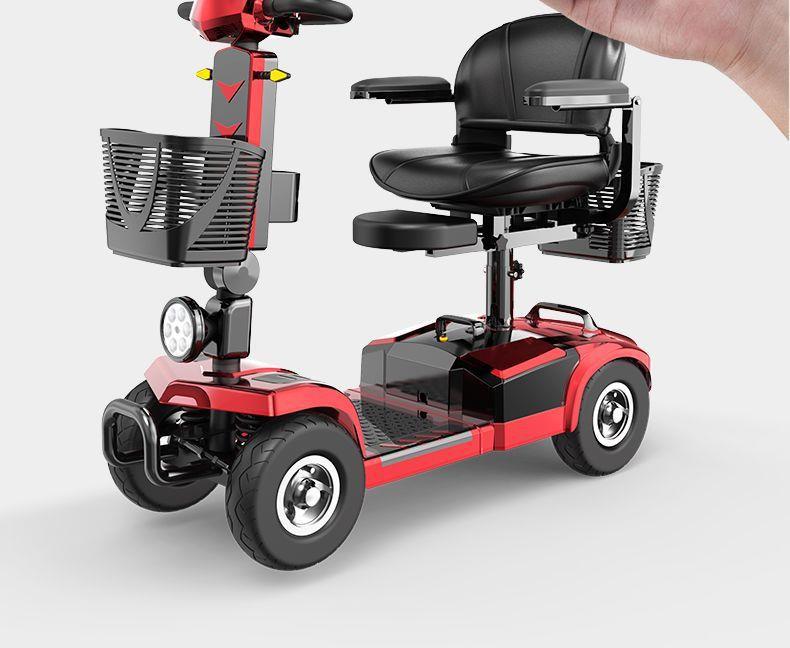 New Model of Electric Four-Wheeler for the Elderly, Lightweight and Foldable, a Home-Use Mobility Aid for Disabled People