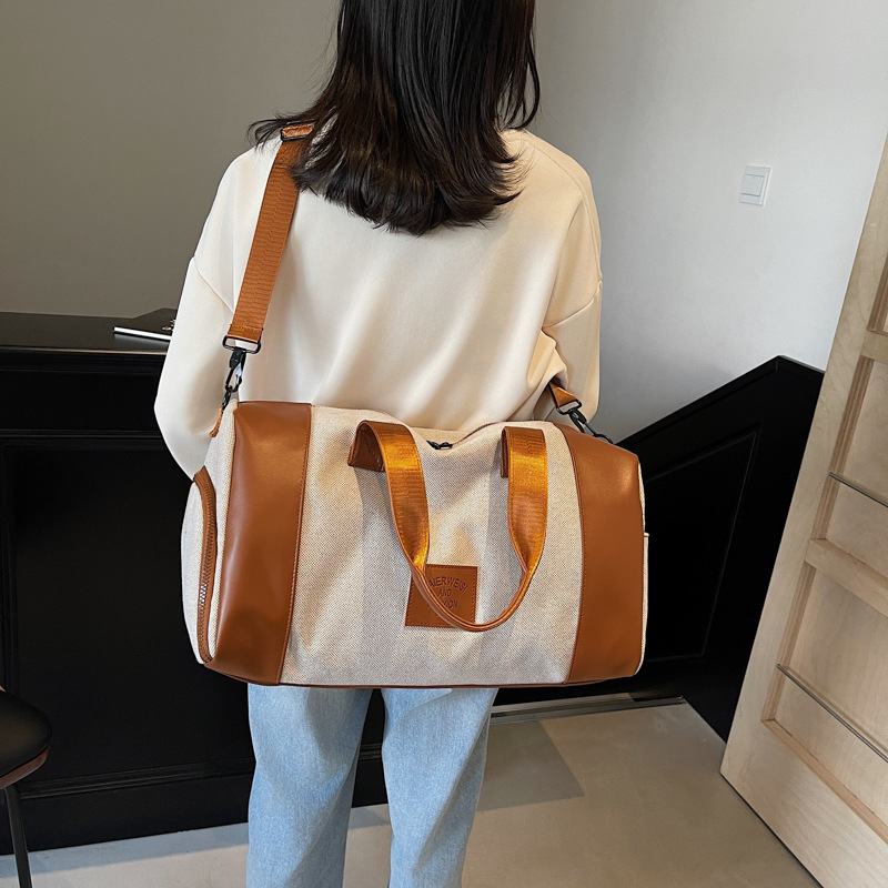 Bolsa de Viaje Corta para Otoño e Invierno 2025, Impermeable, Deportiva, de Dos Colores, para Fitness, Yoga, de Mano y Bandolera para Mujer