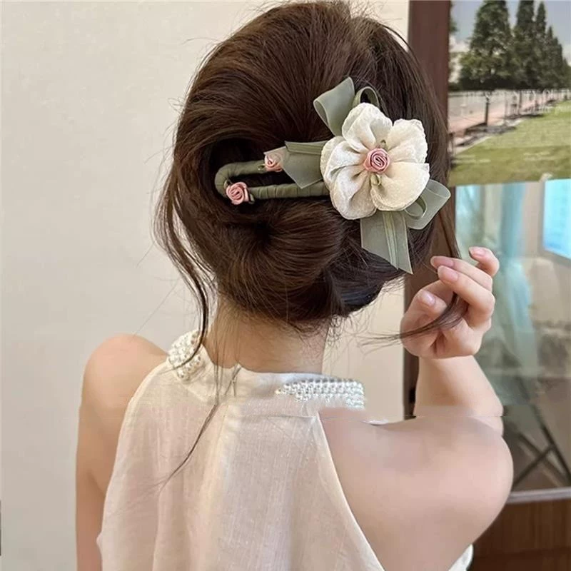 Chaoxian.com бинт из марли заколка для волос женская back head Sweet Mori Duck Both Duck Both Milk Pickle 2024 Новый Shark Folder